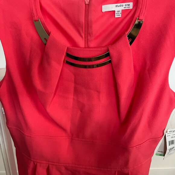 BNWT STUDIO ONE embellished chocker red orange (8P) garment - Picture 4 of 5